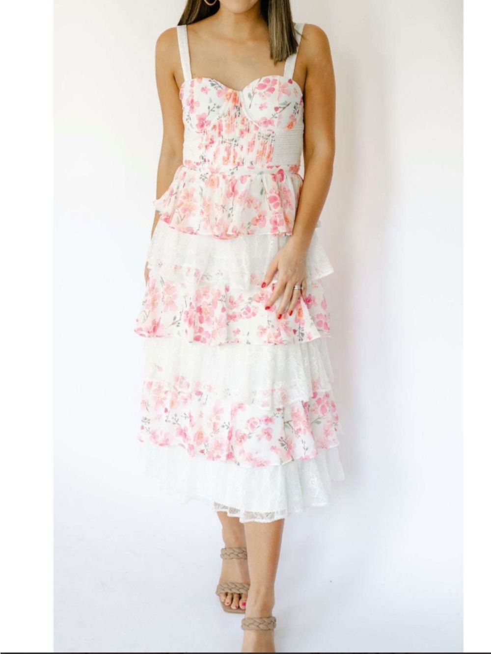 Allison New York Amilee Pleated Midi Dress- Size 0- NWT
